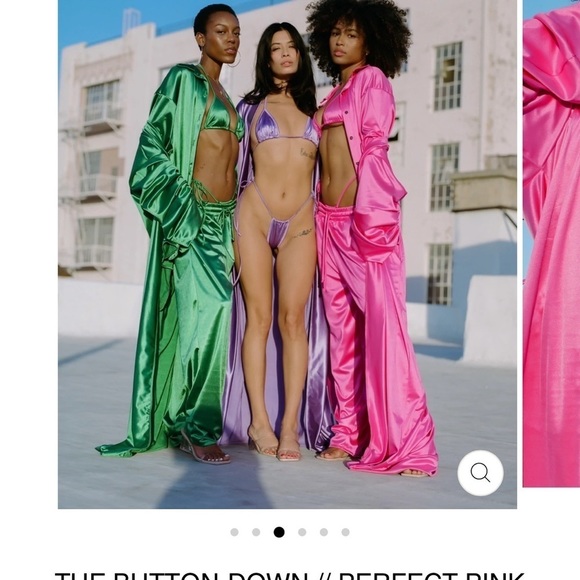 𝅺BARBIECORE Laina Rauma hot Pink pants Small club bed satin drawstring trouser - Picture 4 of 8